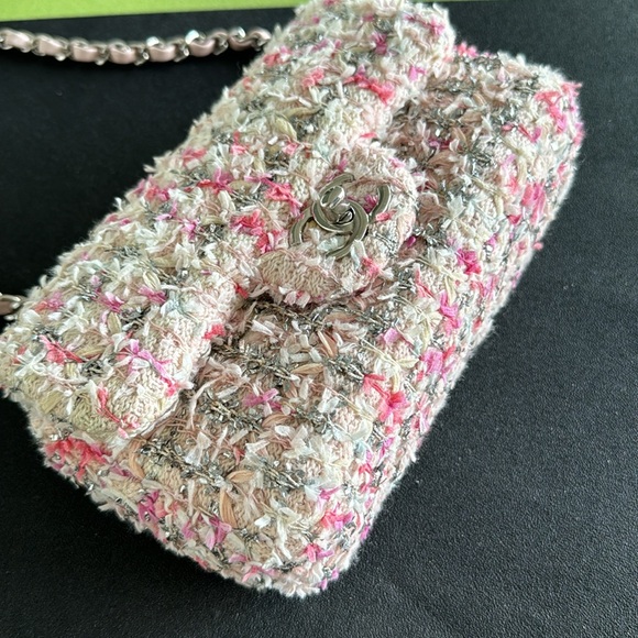 Chanel Mini Flap Tweed Pink Glitter - Picture 2 of 13